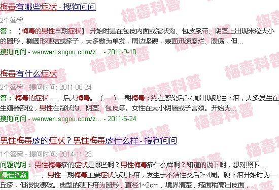 汕头梅毒症状汕头男性梅毒的前兆图片