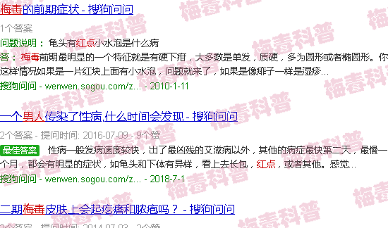 汕头男性体下红点都梅毒图片
