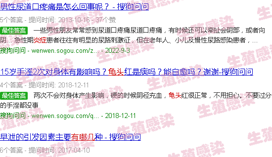 汕头龟头炎症有哪些