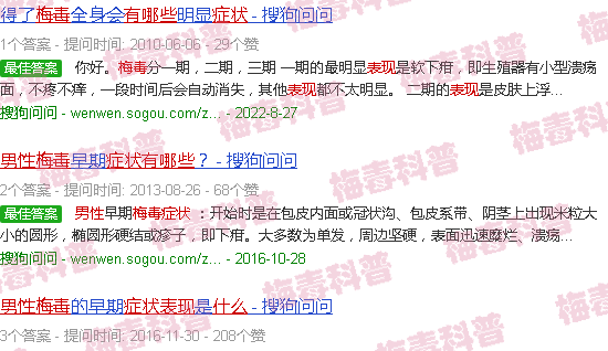 汕头梅毒症状男有什么表现