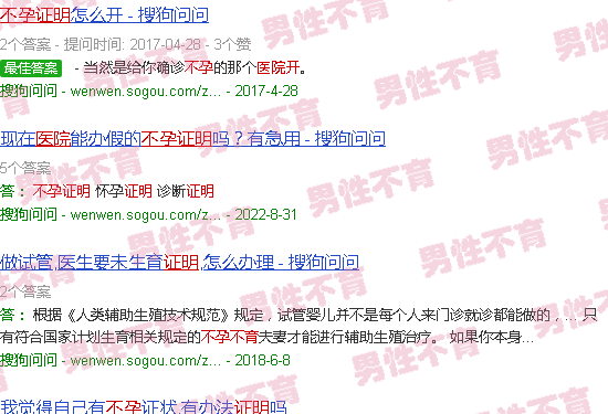 汕头医院开不孕不育证明