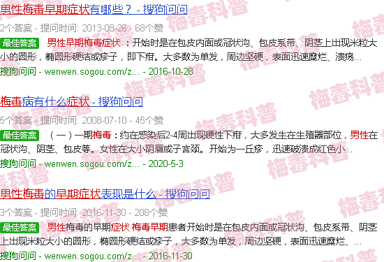 汕头男性染上梅毒初期图片及症状