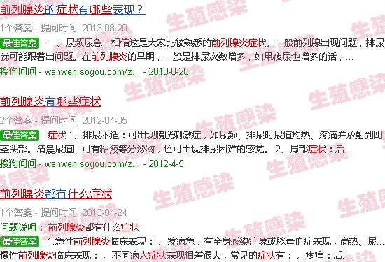 汕头前内腺炎症状是什么