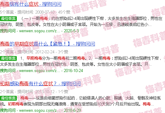 汕头梅毒早期症状
