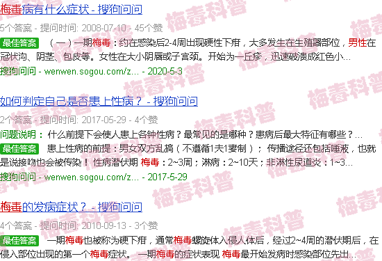 汕头梅毒男性初期图片