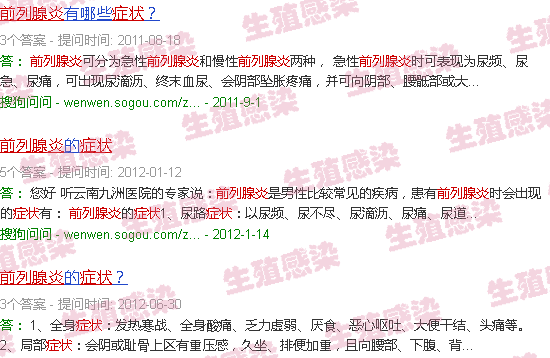 汕头关于前列腺炎症状照片