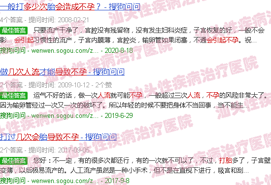汕头打胎几次会导致不孕