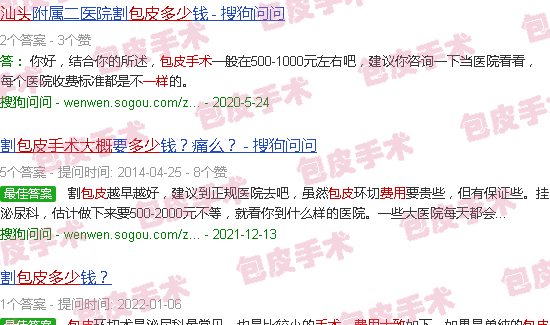 汕头包皮手术费用大概多少