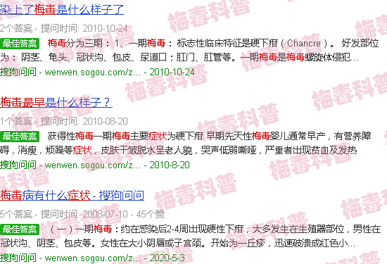 汕头梅毒症状图片 *早
